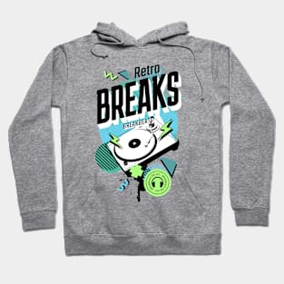 BREAKBEAT  - Retro Breaks Y2K (black/blue/green) Hoodie